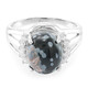 Snowflake Obsidian Silver Ring