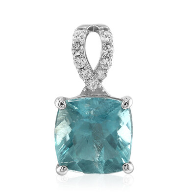 Caribbean Teal Fluorite Silver Pendant