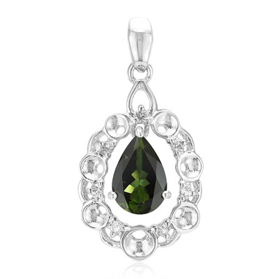 Brazilian Green Tourmaline Silver Pendant