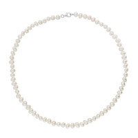 White Freshwater Pearl Silver Necklace