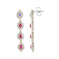 Tanzanian Ruby Silver Earrings (Gems en Vogue)