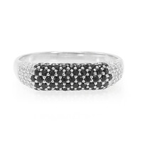 Black Spinel Silver Ring