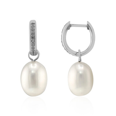 White Freshwater Pearl Silver Earrings