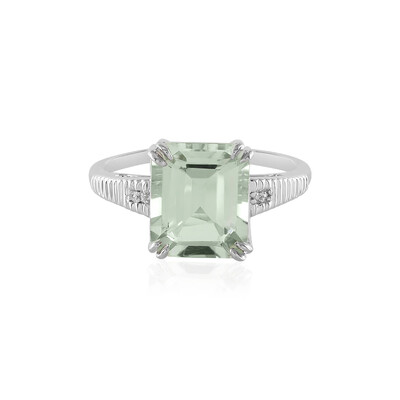 Green Amethyst Silver Ring