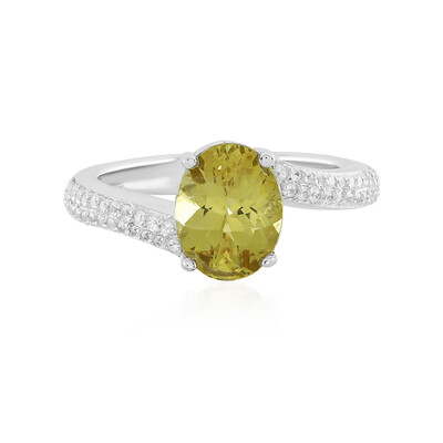 Golden Apatite Silver Ring