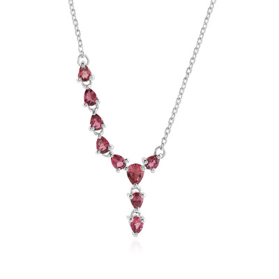 Brazilian Pink Tourmaline Silver Necklace