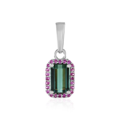 Benedito Green Tourmaline Silver Pendant