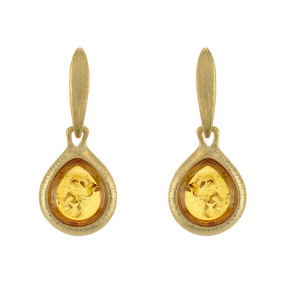 Cognac Baltic Amber Silver Earrings (dagen)