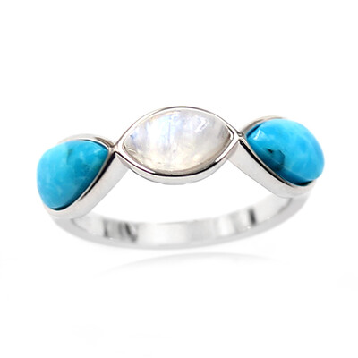 Kingman Blue Mojave Turquoise Silver Ring (Faszination Türkis)