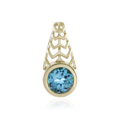 9K Swiss Blue Topaz Gold Pendant (Ornaments by de Melo)