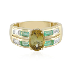 9K Unheated Yellow Tanzanite Gold Ring (Adela Gold)