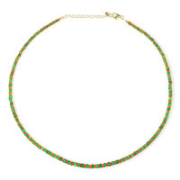 Green Ethopian Opal Silver Necklace (Riya)