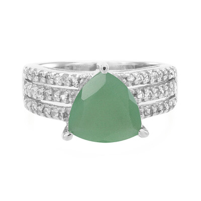 Green Chalcedony Silver Ring