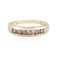 9K I2 Champagne Diamond Gold Ring