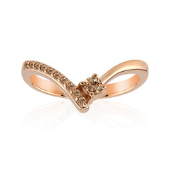 9K SI1 Argyle Rose De France Diamond Gold Ring