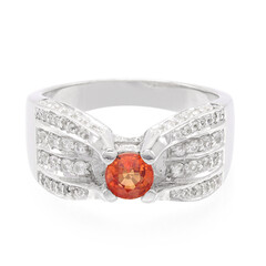 Sunset Ruby Silver Ring