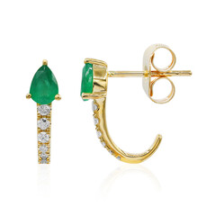 10K AAA Zambian Emerald Gold Earrings