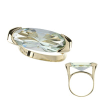 9K Green Amethyst Gold Ring