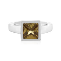 Yellow Zircon Silver Ring