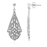 White Topaz Silver Earrings