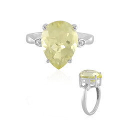 Lemon Quartz Silver Ring