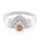 Orange Sapphire Silver Ring