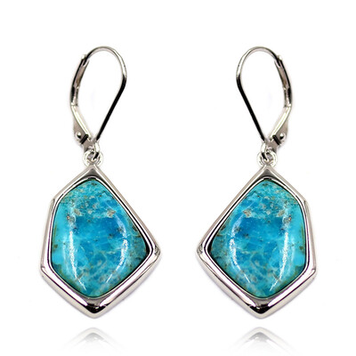 Kingman Blue Mojave Turquoise Silver Earrings (Faszination Türkis)