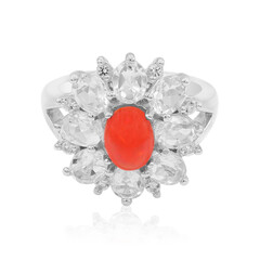 Red Ethiopian Opal Silver Ring