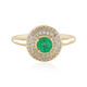 9K Russian Emerald Gold Ring