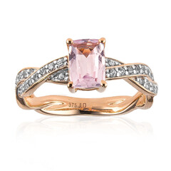 9K Unheated Pink Beryl Gold Ring