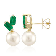 9K White South Sea Pearl Gold Earrings (Michelle Albala)