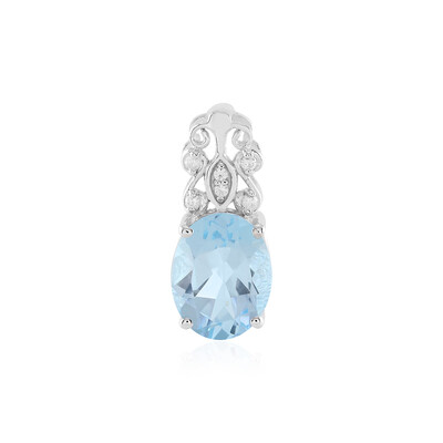 Sky Blue Topaz Silver Pendant