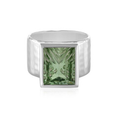 Green Amethyst Silver Ring