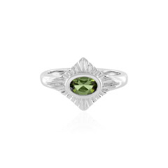 Green Tourmaline Silver Ring