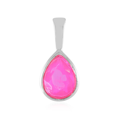 Pink Ethiopian Opal Silver Pendant