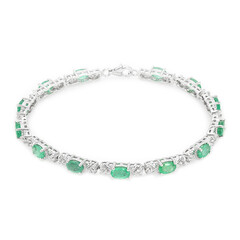 Zambian Emerald Silver Bracelet