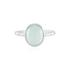 Aqua Chalcedony Silver Ring