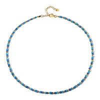 Neon Blue Apatite Silver Necklace