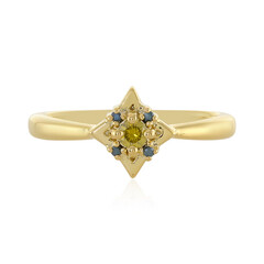 I3 Yellow Diamond Silver Ring