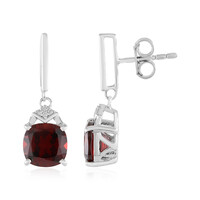 Mozambique Garnet Silver Earrings