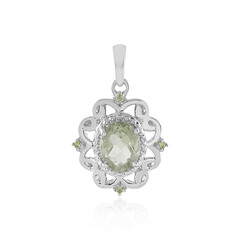 Green Amethyst Silver Pendant