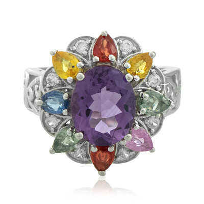 Bolivian Amethyst Silver Ring