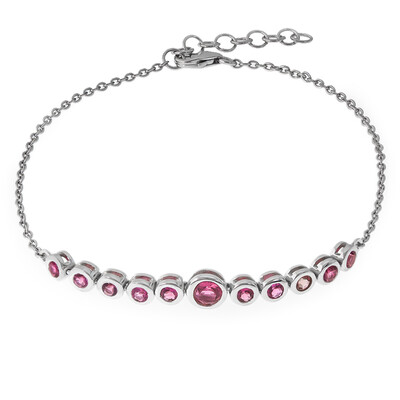 Pink Tourmaline Silver Bracelet