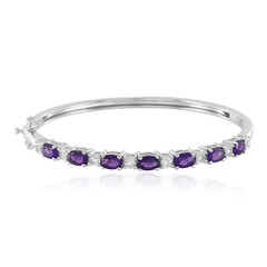 Zambian Amethyst Silver Bangle