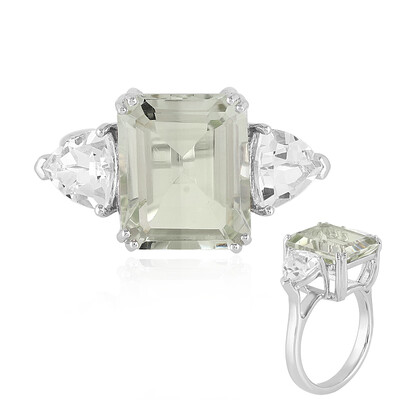 Green Amethyst Silver Ring