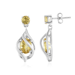 Yellow Beryl Silver Earrings