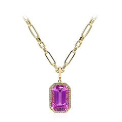 14K Patroke Kunzite Gold Necklace (de Melo)