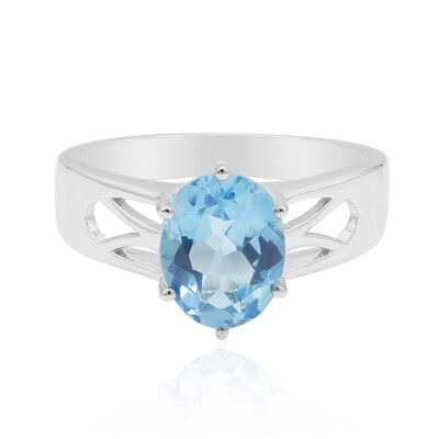 Swiss Blue Topaz Silver Ring (Tenner Diniz)