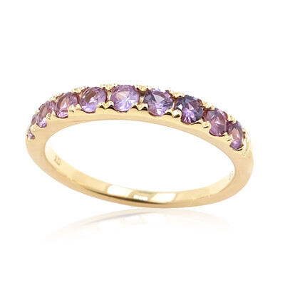 9K Unheated Ceylon Purple Sapphire Gold Ring