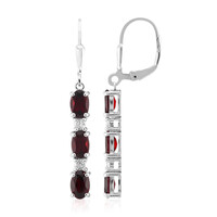 Garnet Silver Earrings